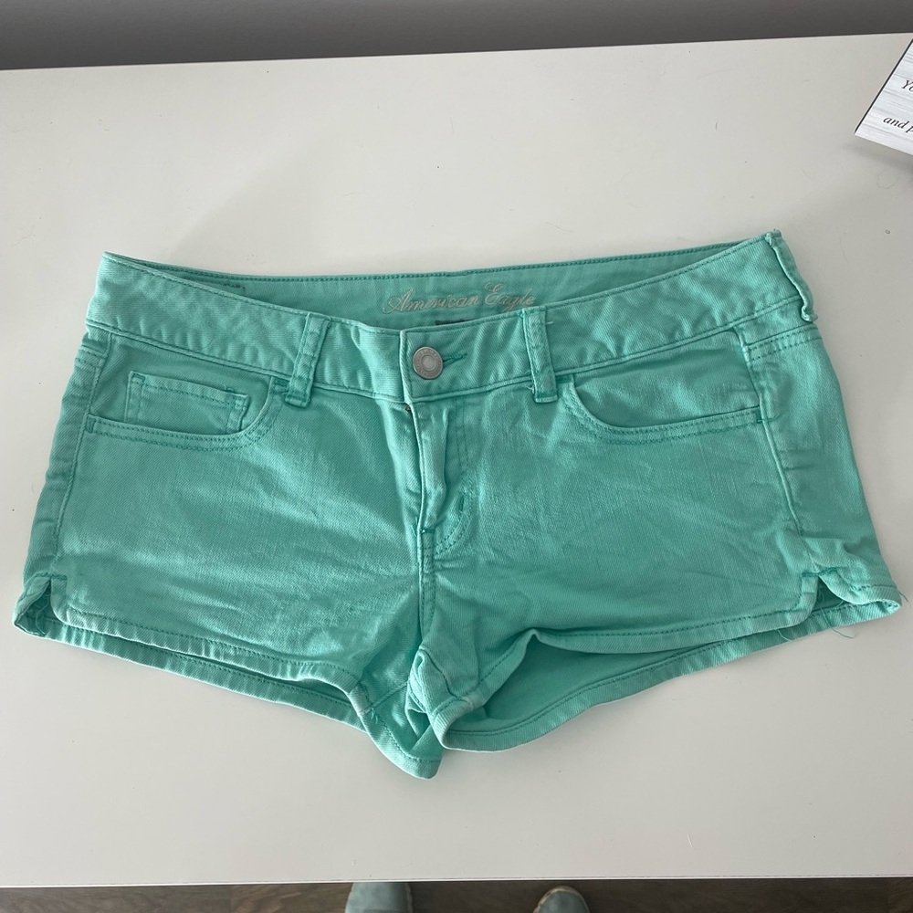 American Eagle Outfitters Women's Light Green Jean Shorts